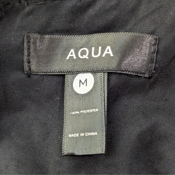 Aqua Velvet Polka Dot Mini Dress Medium Black Silver Metallic‎ Cocktail Party - Picture 6 of 7